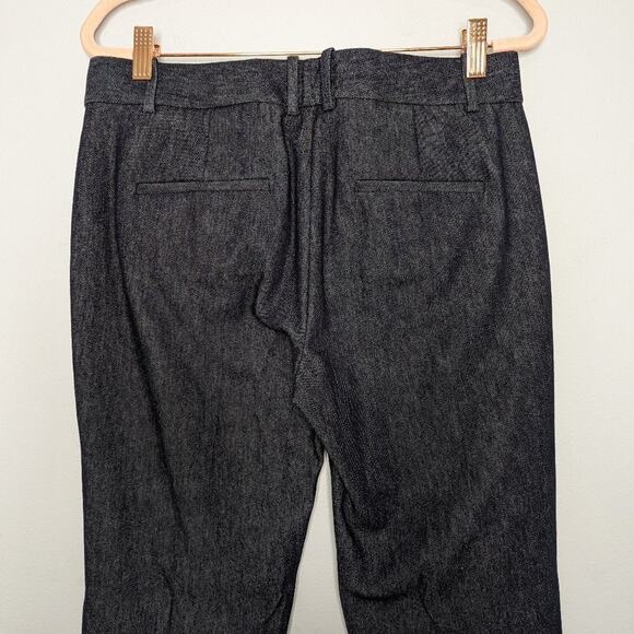 Theory Blue Classic Straight Leg Cropped Denim Trousers Pockets Tailored Design - Picture 6 of 7